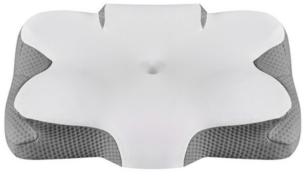 SONGMICS Kopfkissen, Kissen ergonomisch, Nackenkissen kühlend, höhenverstellbar, Memory Foam Kissen, weiß-grau