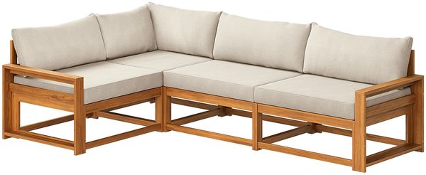 STEELSØN 'Mizaru' Premium Gartenlounge, Gartenmöbel Set mit Tisch, taupe, Akazienholz, wetterfest und UV-beständig, Outdoor Ecksofa mit 3 Sitzen Bild 12