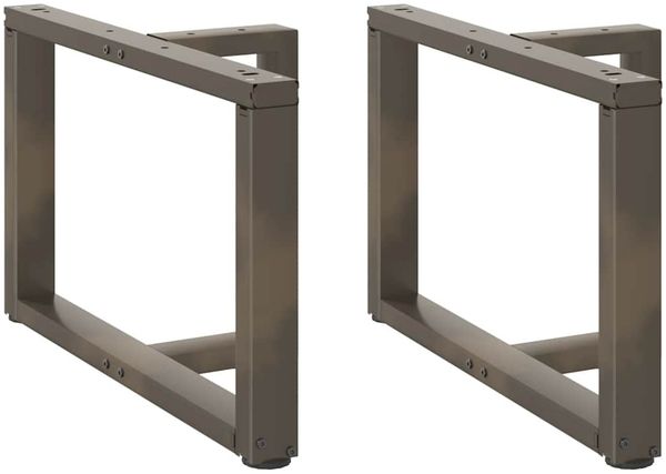 vidaXL Couchtischbeine T-Form 2 Stk. Naturstahl 70x25x(42-43) cm Stahl 4013039