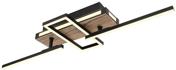 LED Deckenleuchte, Holzoptik, Dreh-Schwenkbar, L 68 cm