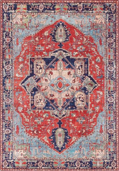 Kurzflor Teppich Hamadan Orientrot - 80x200x0,7cm