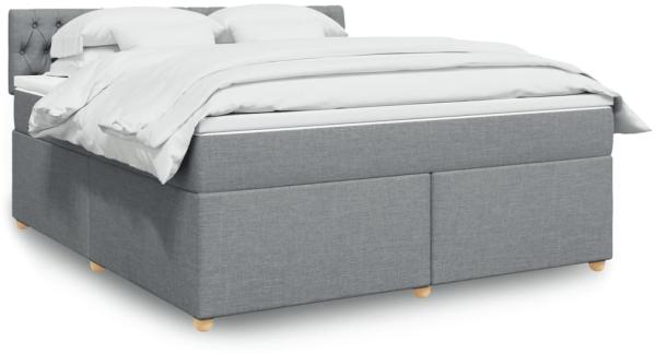 vidaXL Boxspringbett mit Matratze Hellgrau 180x200 cm Stoff 3289066