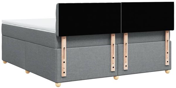 vidaXL Boxspringbett mit Matratze Hellgrau 180x200 cm Stoff 3289066 Bild 8