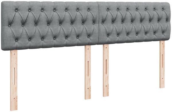 vidaXL Boxspringbett mit Matratze Hellgrau 180x200 cm Stoff 3289066 Bild 12