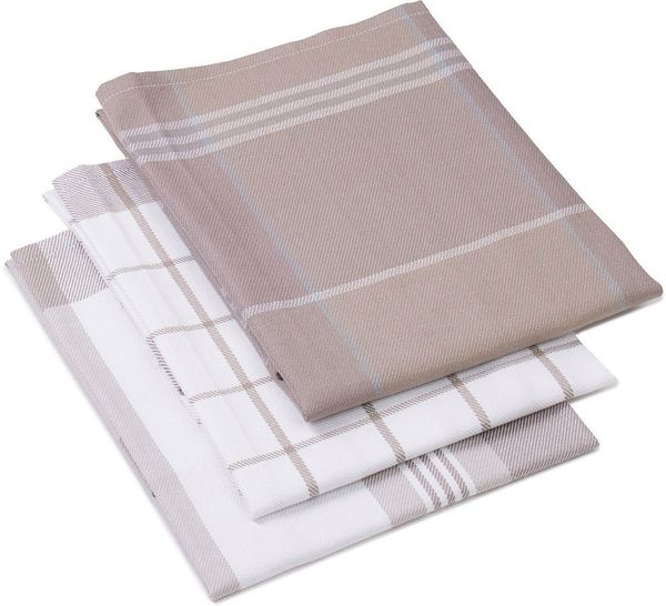 Gözze Geschirrtuch Geschirrtücher, Des. 60058, (Set, 3-tlg), Maß: 50 x 70 cm, Set: 2x kariert und 1x gestreift