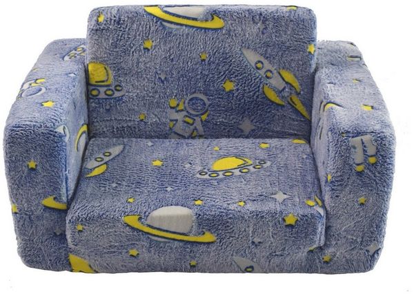 MODFU Sofa Kinder-Schaumstuhl, Leuchtender Weicher Plüschtier-Kindercouch-Sofa (aufklappbar),Bequemer Babyliegenstuhl. 1 Teile Bild 2