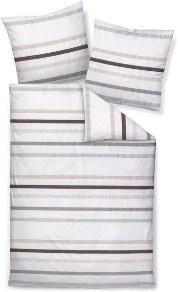Janine Mako-Satin Bettwäsche 155x200,80x80 2 teilig J. D. 87101-07-510 taupegrau
