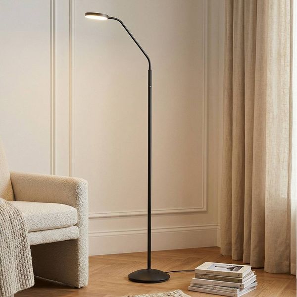 Lindby Stehlampe Elvyn, LED, Metall, Schwarz warmweiß IP20, LED 4 W gesamt, warmweiß