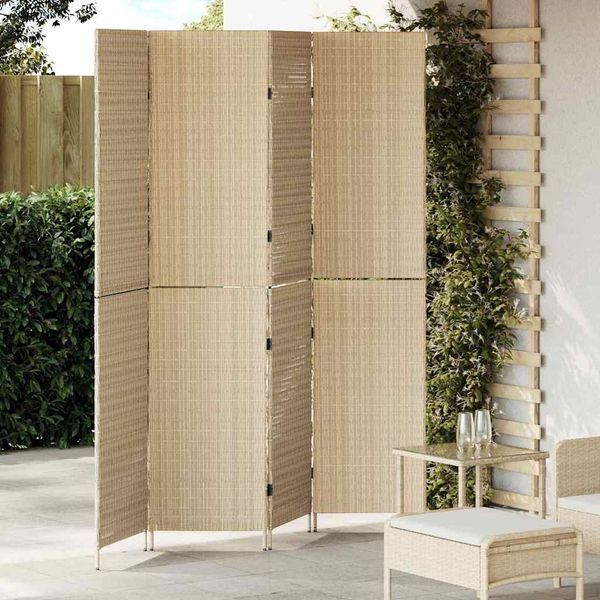 vidaXL Raumteiler Beige 195 x 180 cm Poly-Rattan 42003679