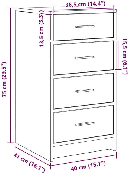 vidaXL Sideboard Räuchereiche 40 x 41 x 75 cm Holzwerkstoff 865059 Bild 12