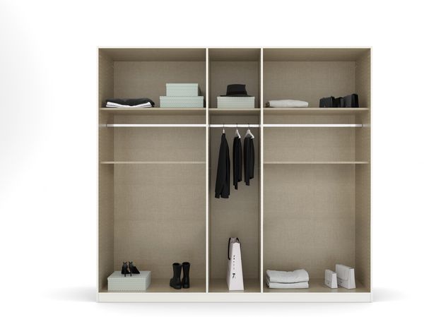 rauch Kleiderschrank, Drehtürenschrank TICAO, 9-türig, 2 Schubkästen, inkl. Türdämpferset, Alpinweiß, 226 x 210 x 54 cm Bild 5