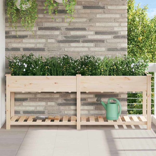 vidaXL Garten-Pflanzgefäß mit Regal Beige 203 x 53 x 76,5 cm 42006569