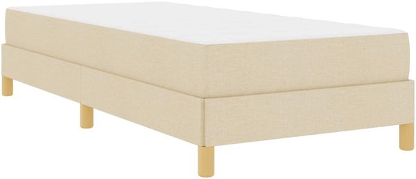 vidaXL Boxspringbett mit Matratze Creme 90 x 190 cm Stoff 3398533 Bild 4