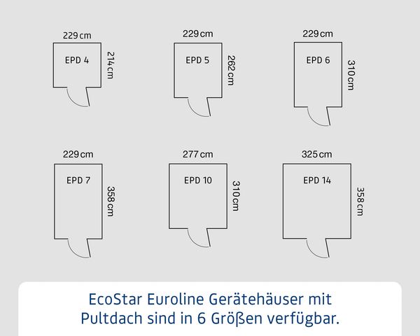 Hörmann EcoStar Euroline Gerätehaus Pultdach 262 x 262 Anthrazitgrau 1-flg Bild 9