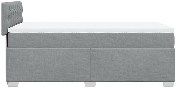 vidaXL Boxspringbett mit Matratze Hellgrau 90x190 cm Stoff 3288050 Bild 11