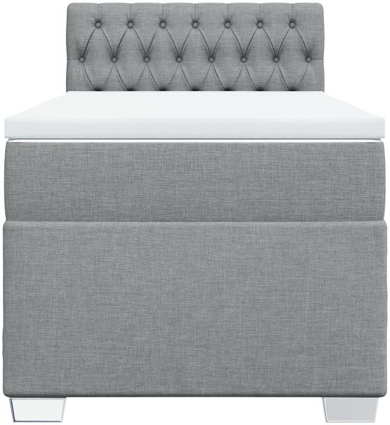 vidaXL Boxspringbett mit Matratze Hellgrau 90x190 cm Stoff 3288050 Bild 6