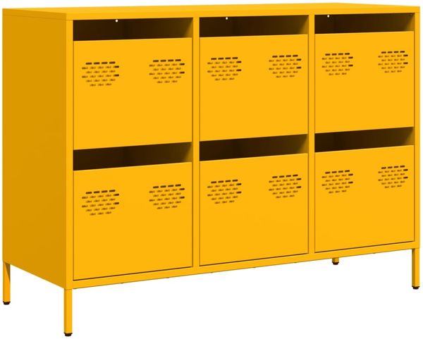 Sideboard, Kommode Senfgelb 101,5x39x73,5 cm Kaltgewalzter Stahl j2838p