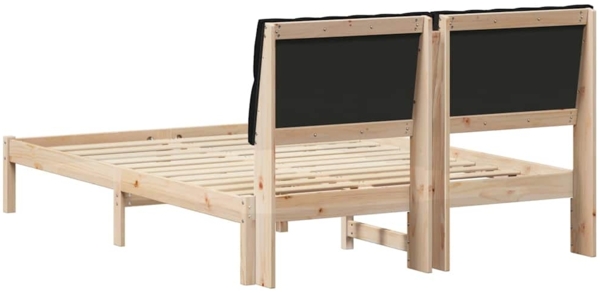 vidaXL Bettrahmen Schwarz 140 x 190 cm Massives Kiefernholz 878826 Bild 6