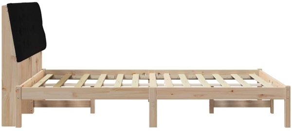 vidaXL Bettrahmen Schwarz 140 x 190 cm Massives Kiefernholz 878826 Bild 5