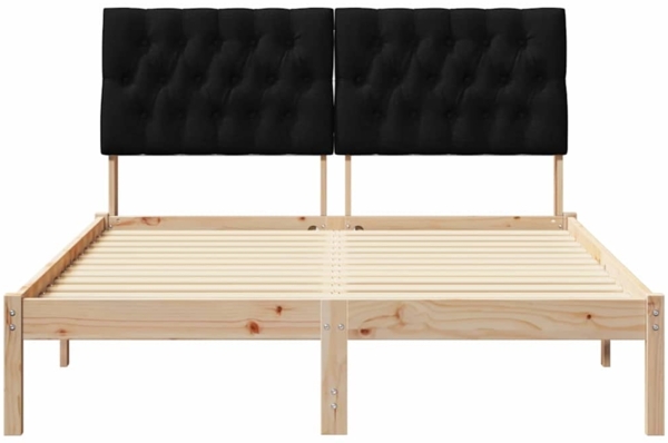 vidaXL Bettrahmen Schwarz 140 x 190 cm Massives Kiefernholz 878826 Bild 4