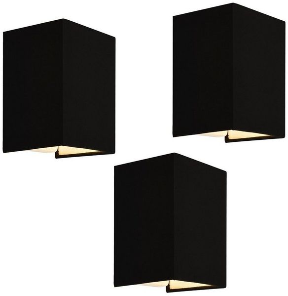 Wandleuchte Schwerin 3er Set Schwarz [lux. pro]