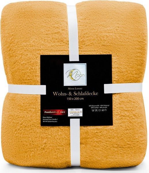 Wohndecke MOON Luxury Kuscheldecke, UNI Decke, ca. 150x200 cm, MOON Heimtextilien, mit geketteltem Rand