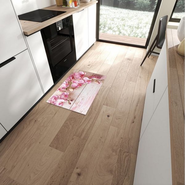 Primedeco Teppich Küchenteppich Orchideen_tabletop PVC rutschfest abwaschbar Läufer, Rechteckig, Höhe: 3 mm, Pflegeleicht & Wasserabweisend