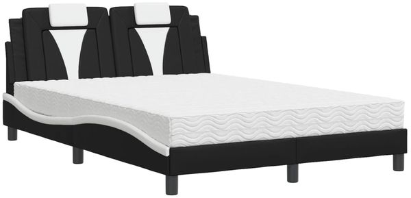 vidaXL Bett "Viana" mit Matratze Schwarz und Weiß 140x190 cm Kunstleder 3208794 Bild 2