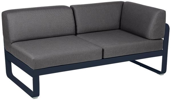 Bellevie Lounge Eck-Modul 92 Abyssblau A3 Graphitgrau 2-Sitzer rechts