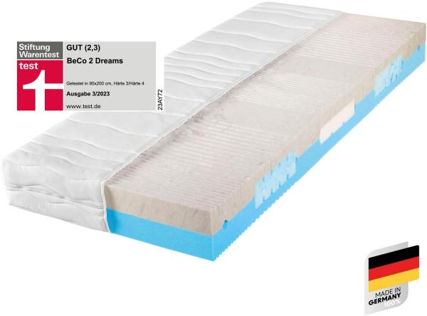 7-Zonen Matratze 2 Dreams Gelschaum, 2 Härtegrade, Made in Germany 90x200 H3