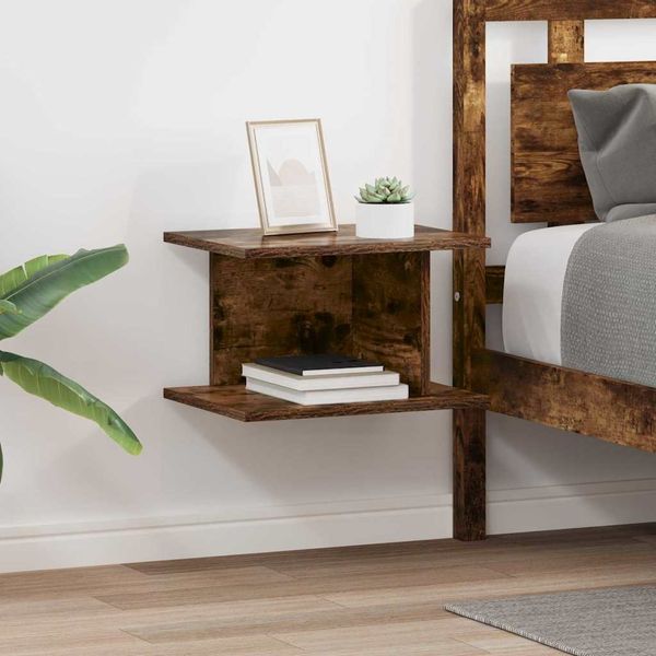 vidaXL Nachttisch 2 pcs Geräucherte Eiche 40 x 30 x 25 cm 891177