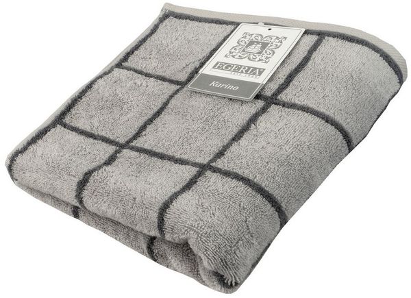 Egeria Handtuch Karino, Frottier (1-St), modern kariert, hellgrau, dunkelgrau