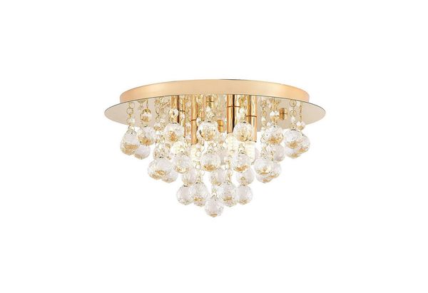 Lindby Deckenleuchten Gillion, Gold / Messing IP20, 4 x 40 W LED