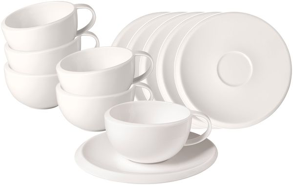 Villeroy & Boch NewMoon Kaffeetasse mit Untertasse 190 ml 6er Set