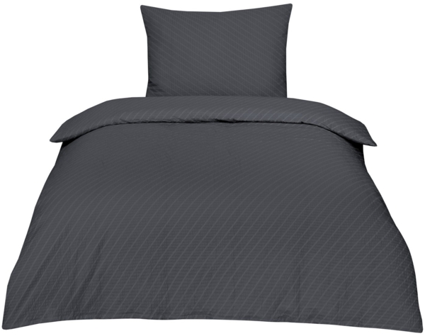 Betz Bettwäsche Seersucker 2tlg. Garnitur Set mit Reißverschluss, Baumwolle, 2 teilig, 100% Baumwolle