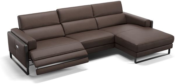 Sofanella Eckcouch MILO Sofalandschaft Echtleder Ledercouch in Braun