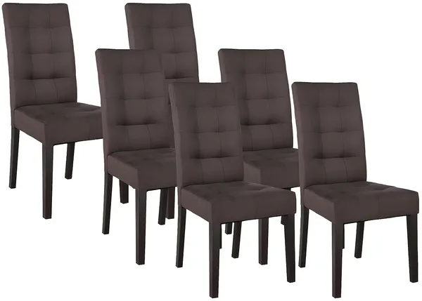 Vente-unique - VILLOSA Stuhl Stoff Braun - B 61 cm x H 100 cm x L 48 cm