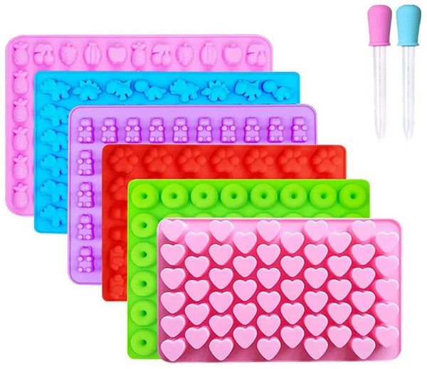 FELIXLEO Silikonform Silikon Gummibärchen Formen mit Pipetten, (6-tlg)