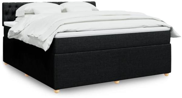 vidaXL Boxspringbett mit Matratze Schwarz 180x200 cm Stoff 3287544