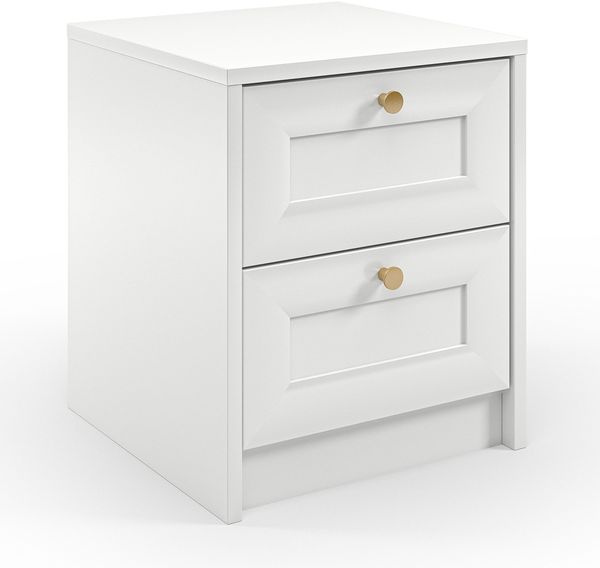 AX LIVING Nachttisch weiß Raiane SN – moderne Nachttisch Kommode 40 cm breit