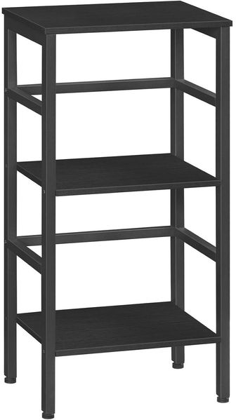 HOOBRO Leiterregal Standregal 3 Ebenen Bücherregal Schwarz Industriestil 40 x 30