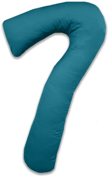 Mako-Satin Seitenschläferkissen Bezug uni / einfarbig petrol blau für Theraline my 7 Kissen