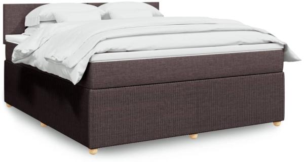 vidaXL Boxspringbett mit Matratze Dunkelbraun 180x200 cm Stoff 3287531