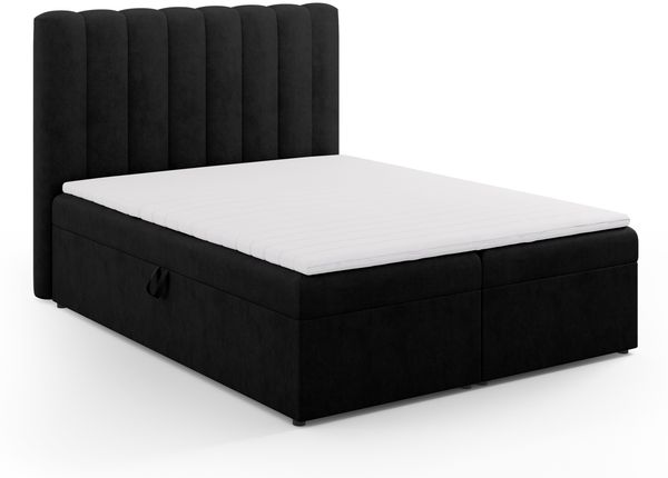 Micadoni Boxspringbett Kelp Strukturierter Stoff Schwarz 160x200 Bild 2