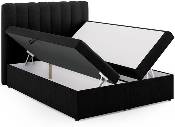 Micadoni Boxspringbett Kelp Strukturierter Stoff Schwarz 160x200 Bild 4