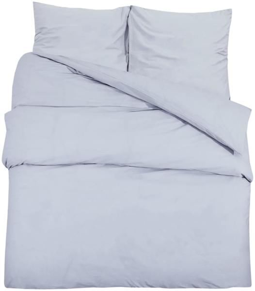 vidaXL Bettwäsche-Set Grau 260x240 cm Leichte Mikrofaser 135956