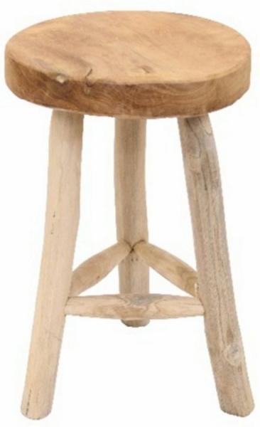 Van der Leeden Blumenhocker Sitzhocker Teakholz Massiv Ø 30 cm Handmade Unikat (1 St), Stabil, bis 70 Kg belastbar, fertig montiert, Schemel