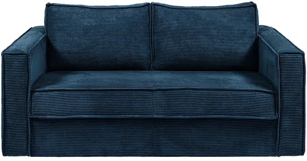 Vente-unique - LORETO Sofa SamtStoff Blau - B 223 cm95 cm x H 90 cm x L 215 cm