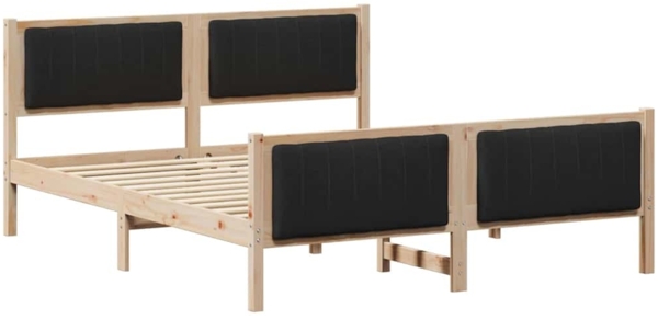 vidaXL Bettgestell Braun und Schwarz 160 x 200 cm Massivholz Kiefer 3394310