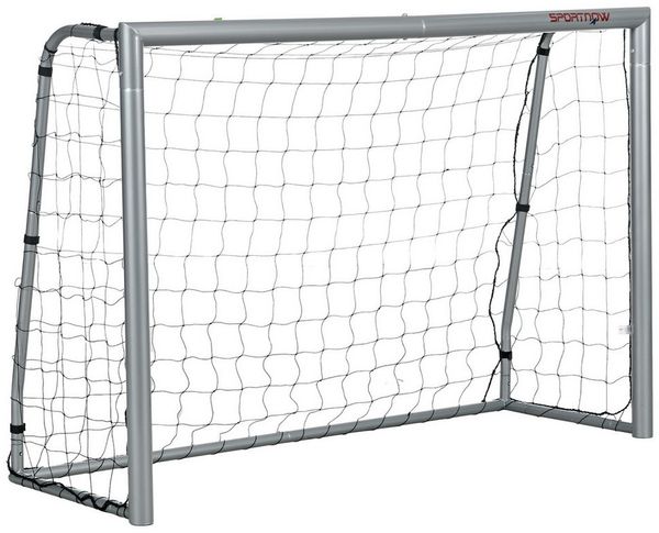 SPORTNOW Fußballtor für Kinder und Erwachsene (Fußball-Tor, 1 St, PE-Netzgewebe), 240 x 85 x 160 cm, Stahl, PE, für Garten, Fußballtraining, Grau